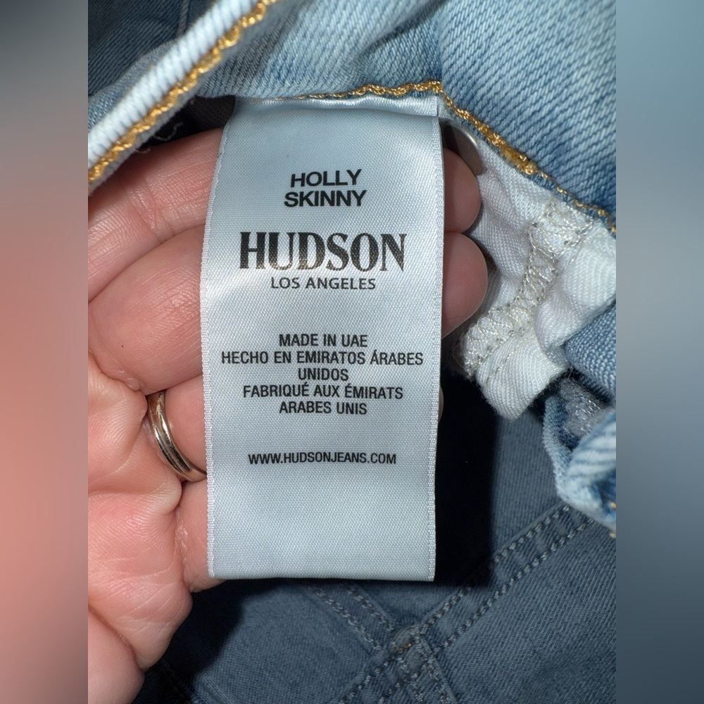 Hudson Jeans Holly Skinny Size 28 Light Blue Gray Distressed Knee High Rise - Picture 4 of 16